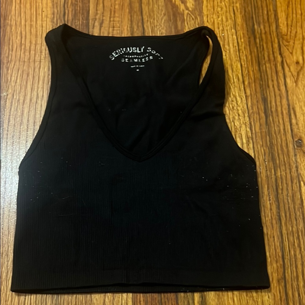 Aeropostale Black Fitted Sleeveless Crop Top